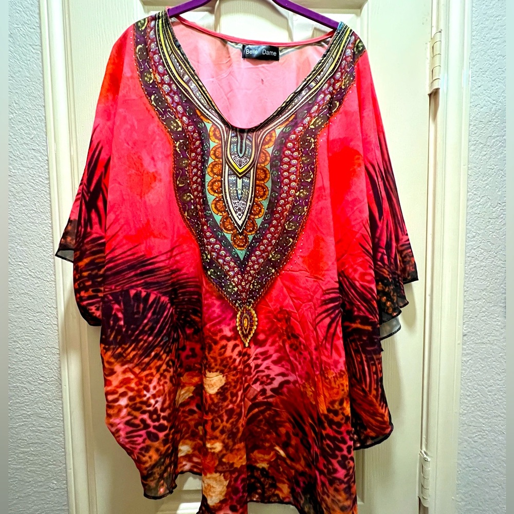 Melon, paisley, sheer, kimono, cover-up